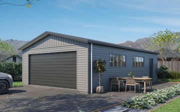 10m x 6m Pictured in COLORSTEEL® Sandstone Grey & Flaxpod. Image Illustrative only.