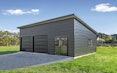 10m x7m garage and sleepout with a luxurious ensuite bathroom, mono-pitch roof and Colorsteel Maxx superclad cladding