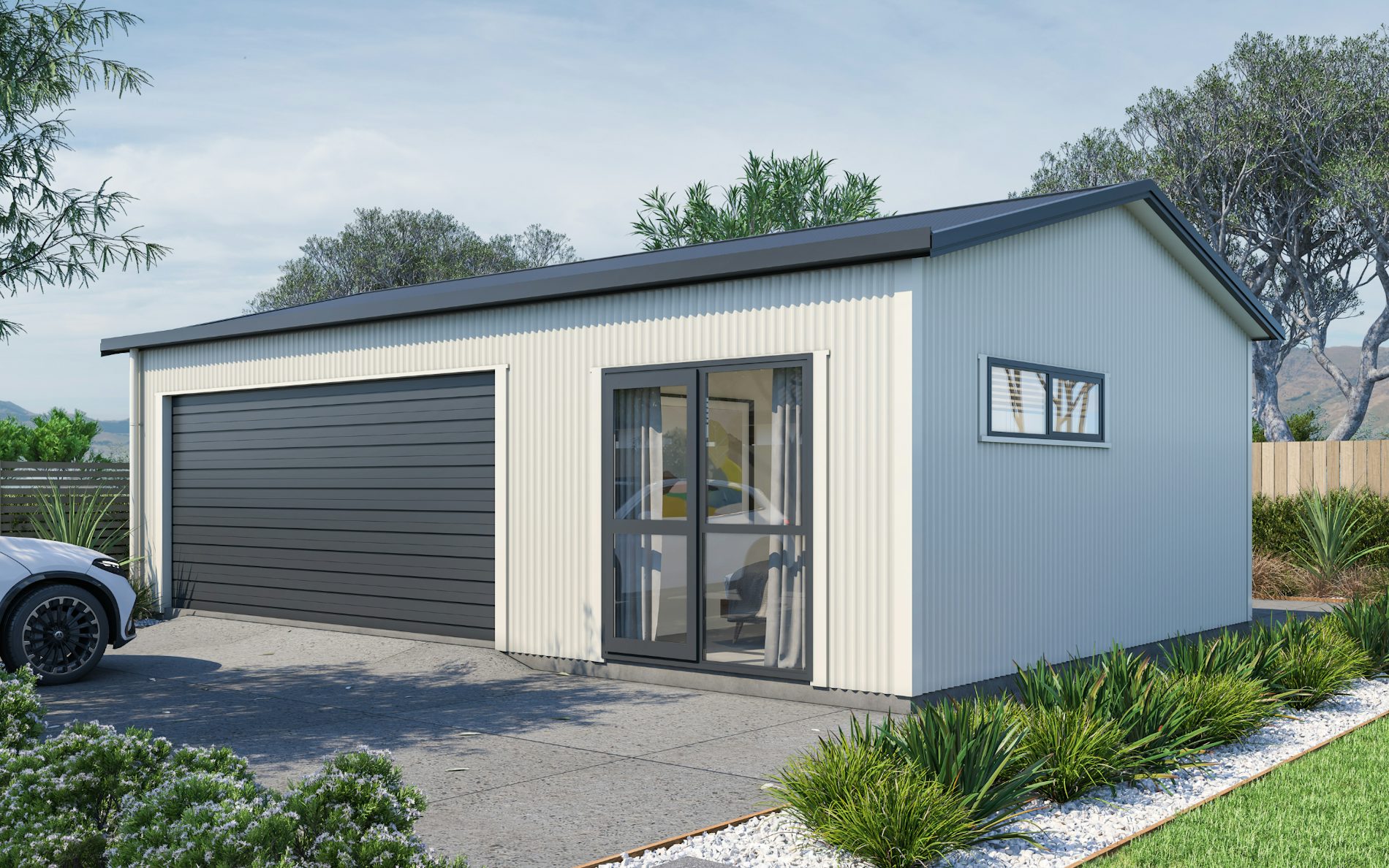 600 9x6 WithSleepout VerticalCorrugate Gable15 Titania GreyFriars 01