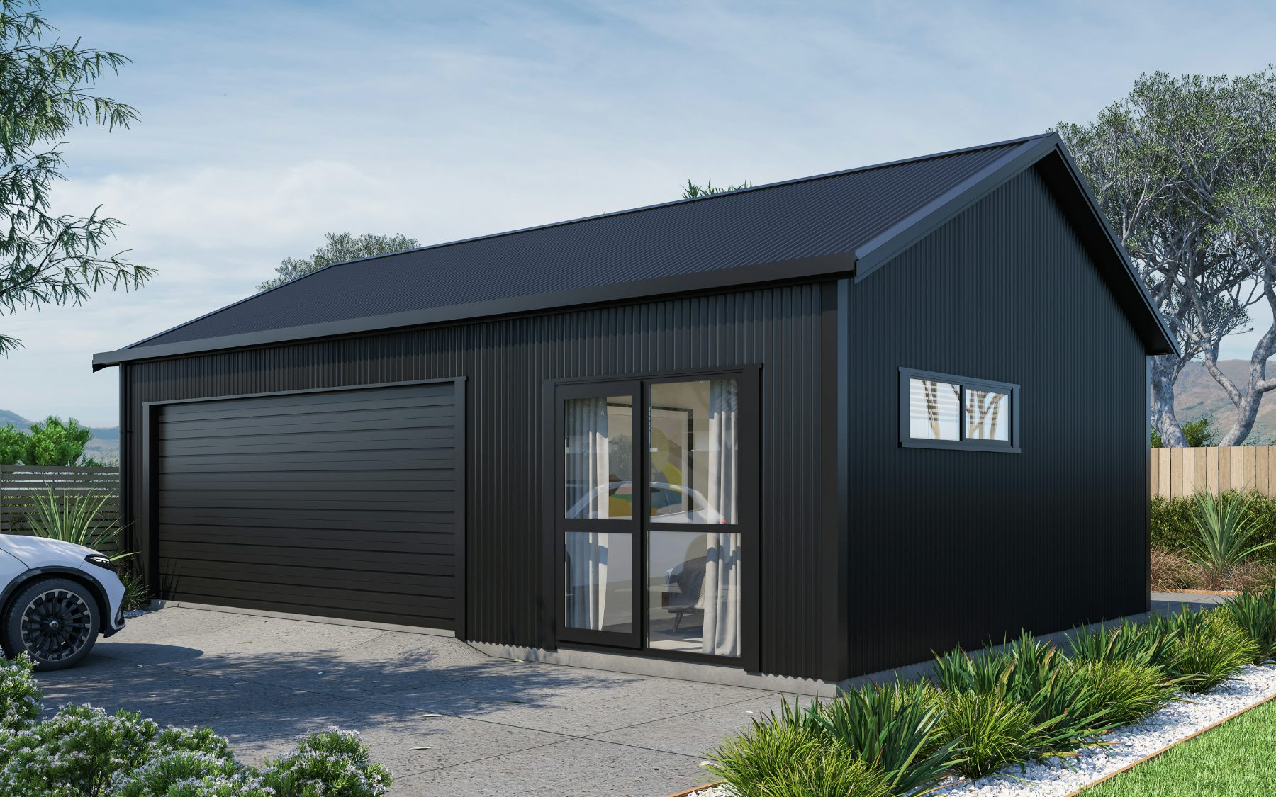 600 9x6 WithSleepout VerticalCorrugate Gable25 Ebony Ebony 01