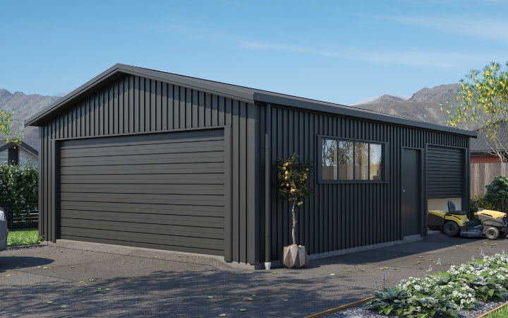 9m x 6m Kitset 600 Series Double Garage with Workshop and Side Roller Door 6 Rib 1 v2