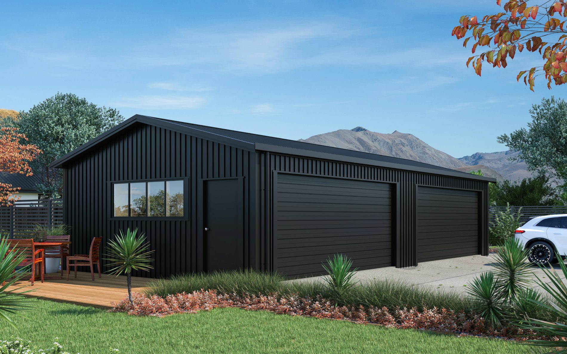 Pictured with 6-Rib Corrugate cladding in COLORSTEEL® Ebony. Image is illustrative only.