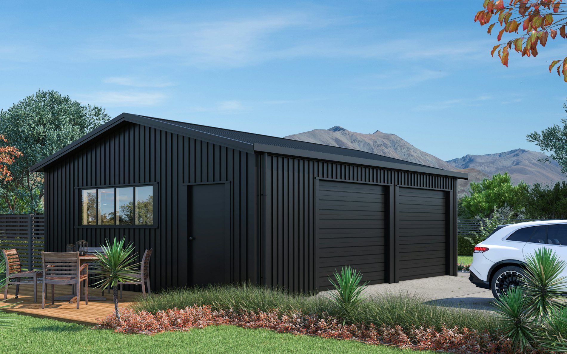 Pictured with 6-Rib Corrugate cladding in COLORSTEEL® Ebony. Image is illustrative only.