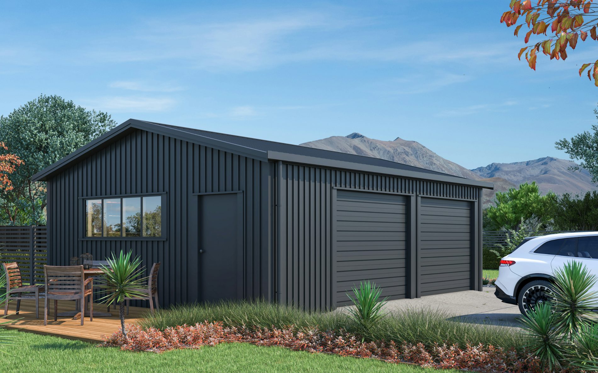 Pictured with 6-Rib Corrugate cladding in COLORSTEEL® Grey Friars. Image is illustrative only.