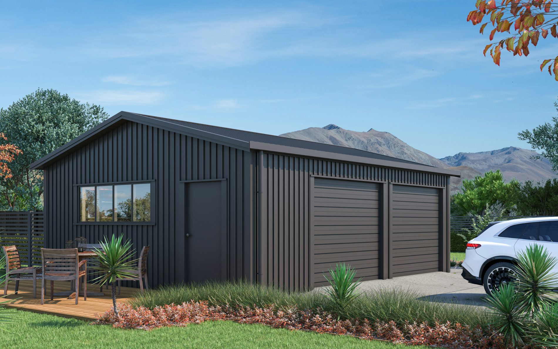 Pictured with 6-Rib Corrugate cladding in COLORSTEEL® Ironsand. Image is illustrative only.