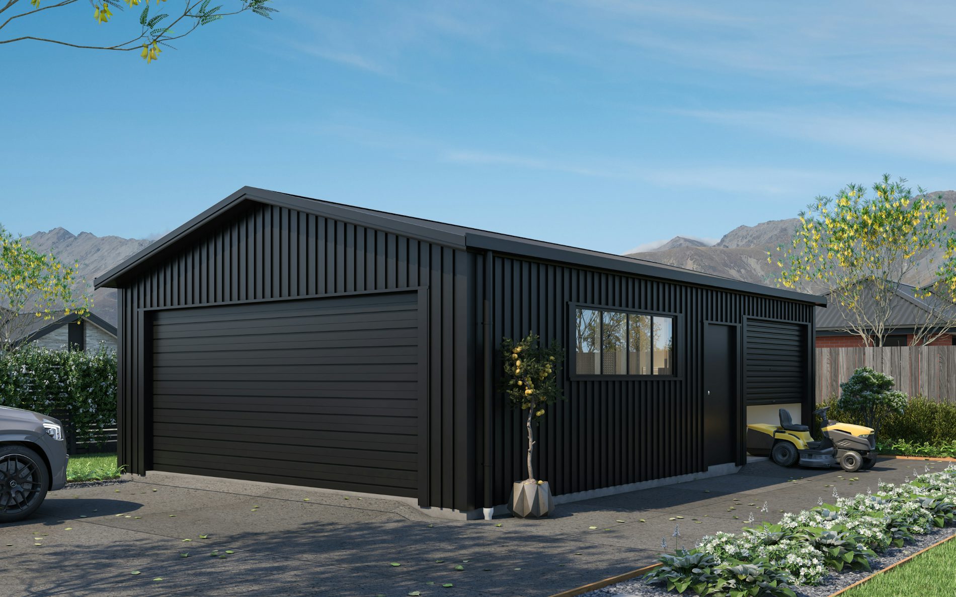 Pictured with 6-Rib Corrugate cladding in COLORSTEEL® Ebony. Image is illustrative only.