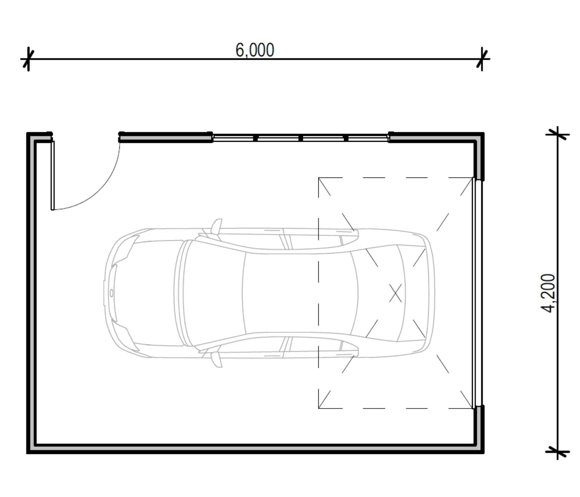 6m(l) x 4.2m(w) single garage Select Range