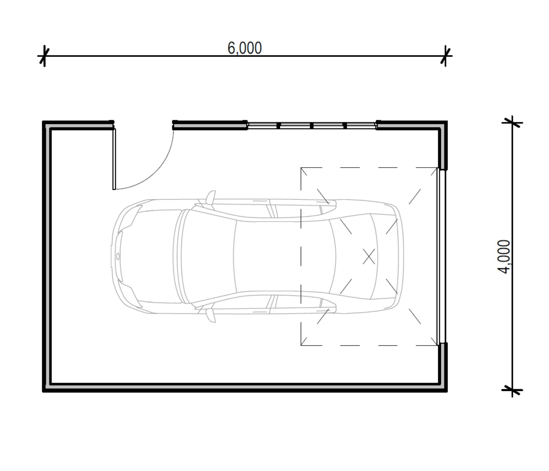 6m(l) x 4m(w) single garage  Everyday range