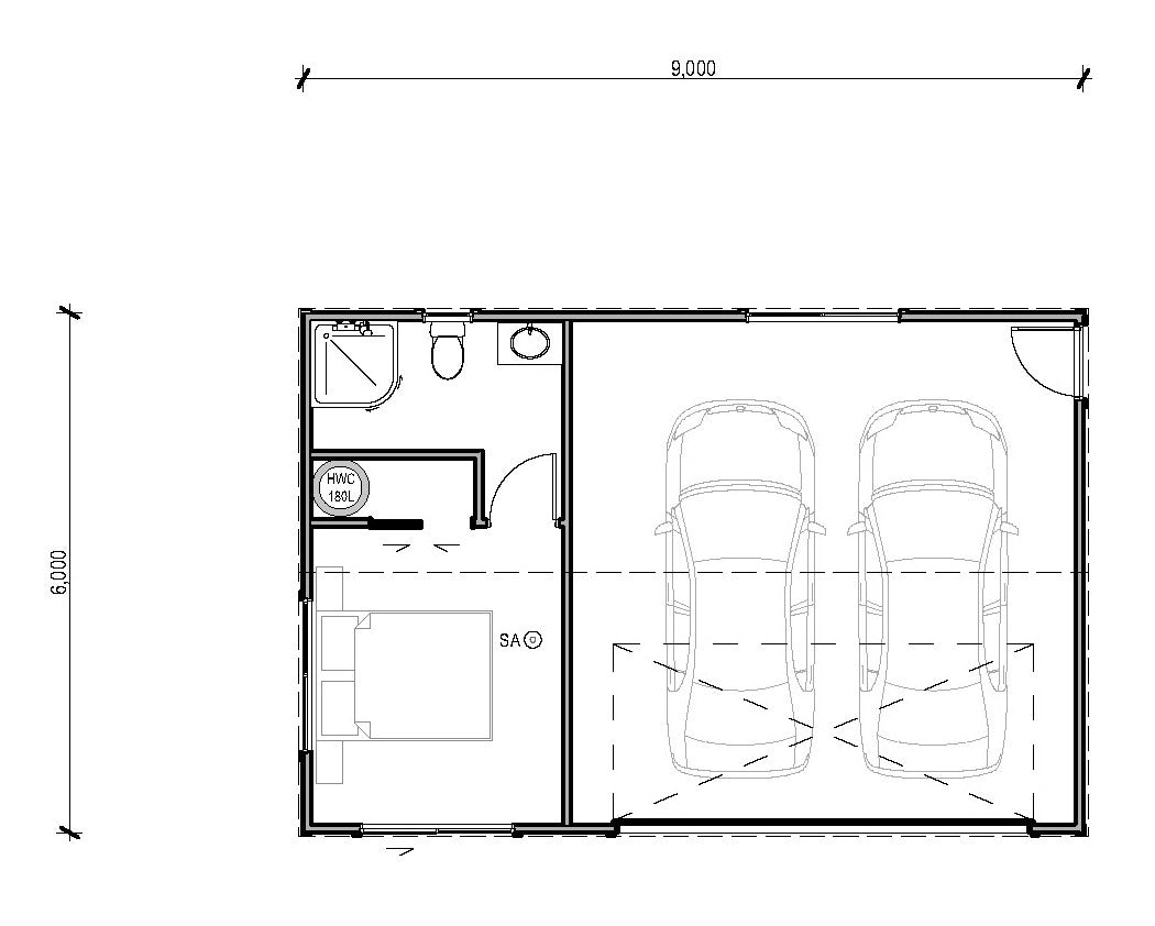 9m x 6m Garage and Sleepout