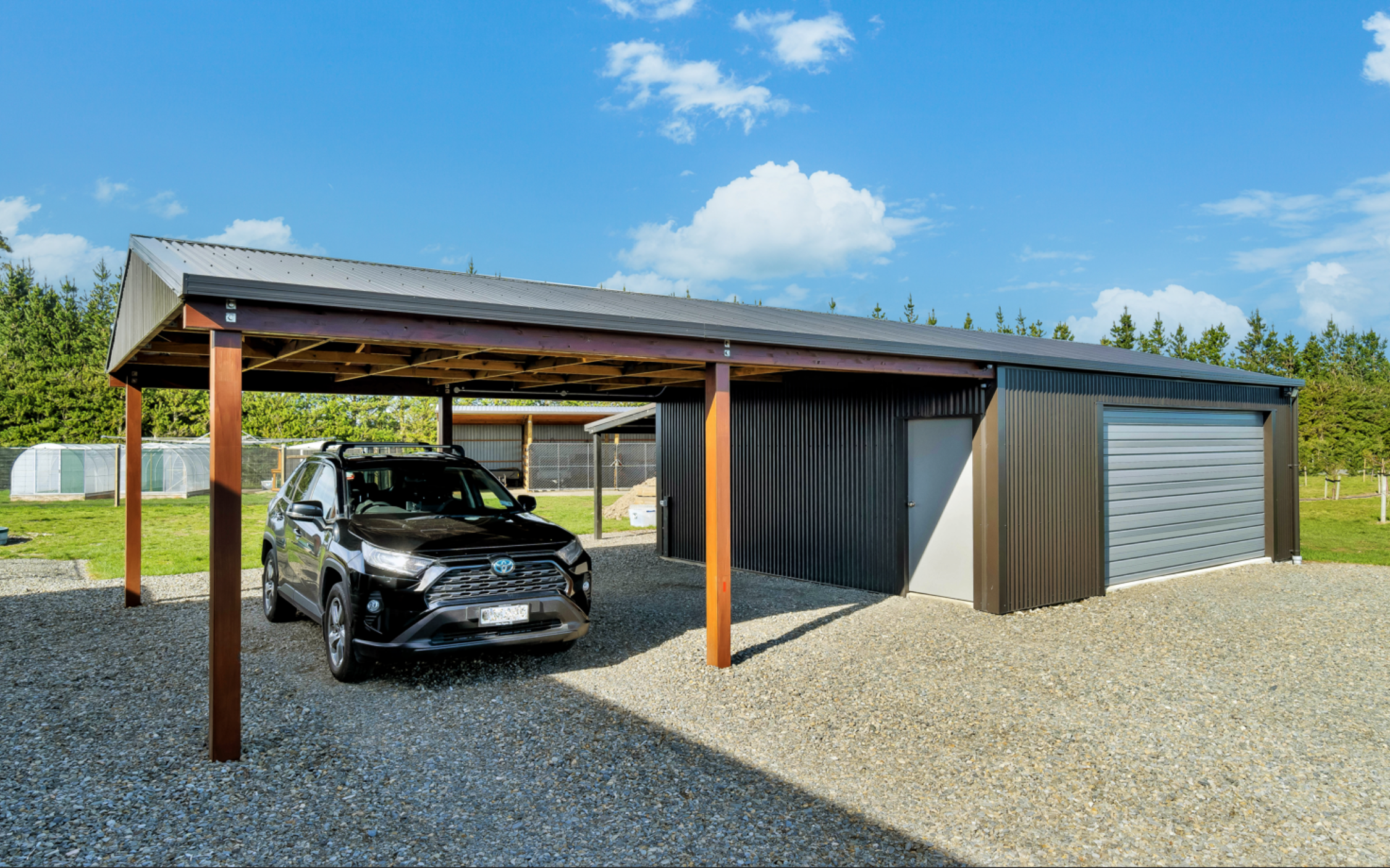 14.4m x 6m Kitset Double Garage and Carport