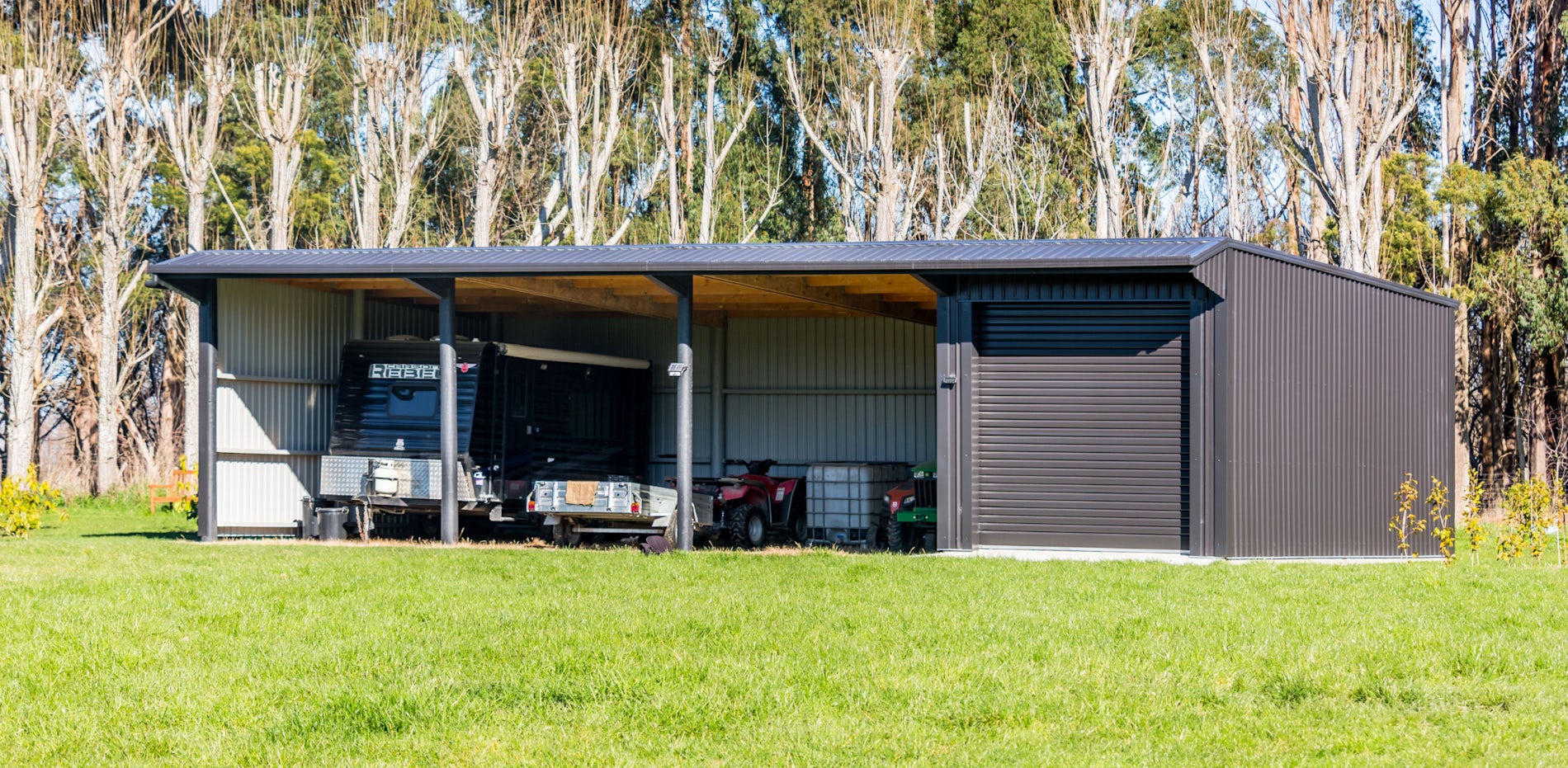 14.4m x 7m x 3.6m Kitset 4 Bay Lean to