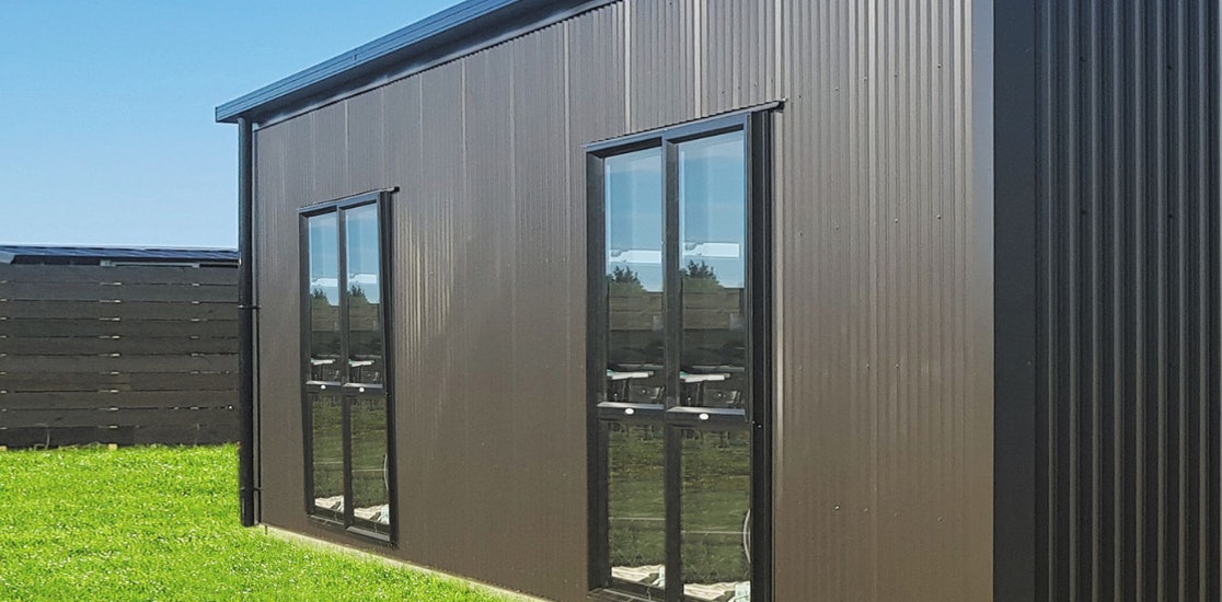 10.2m x 6.6m Kitset Large Double Garage Vertical Corrugate, 30 Degree Roof Versatile