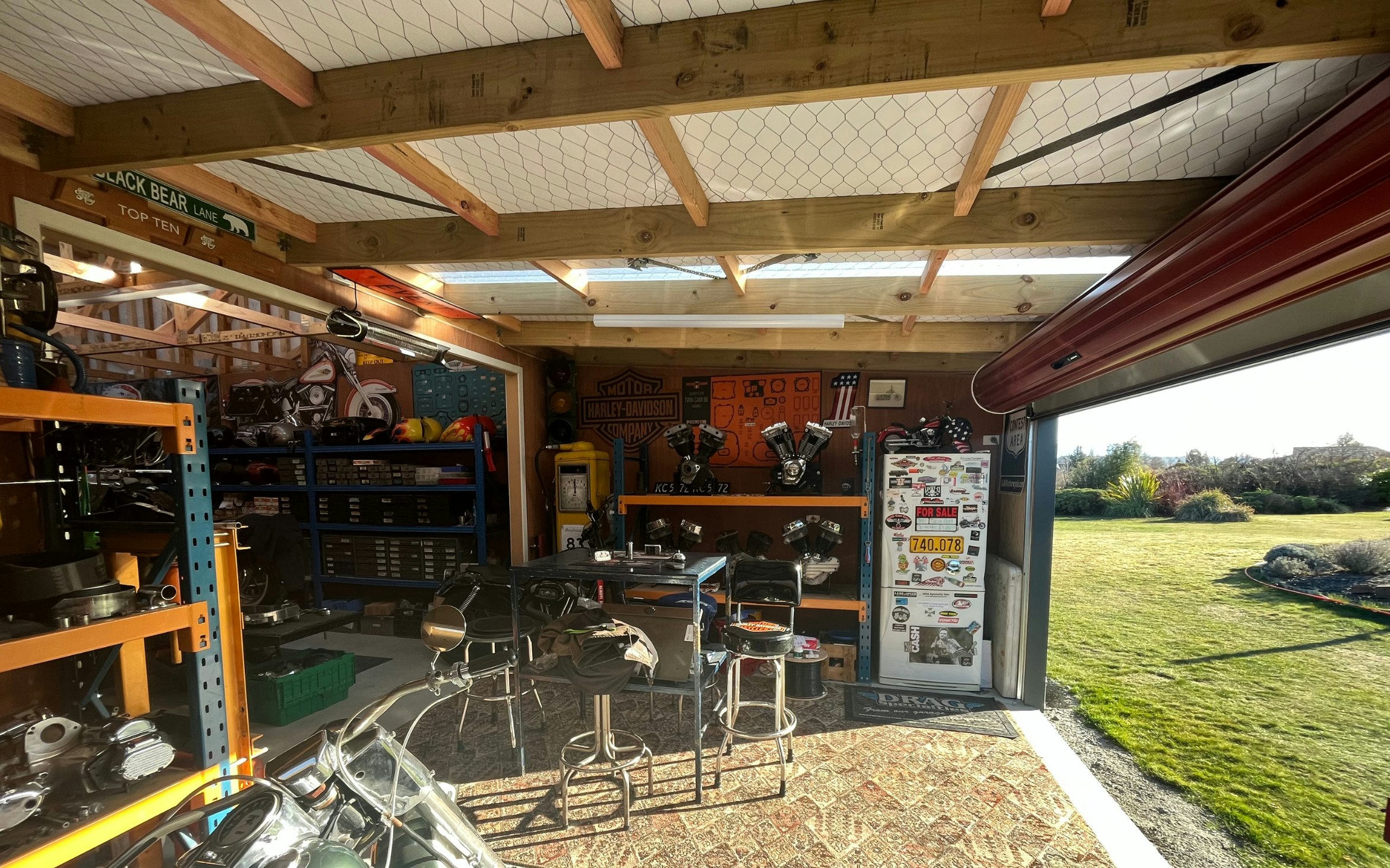 12.0m x12.0m x  2.7m stud corrugate Iron cladding 30 degree pitch (interior)