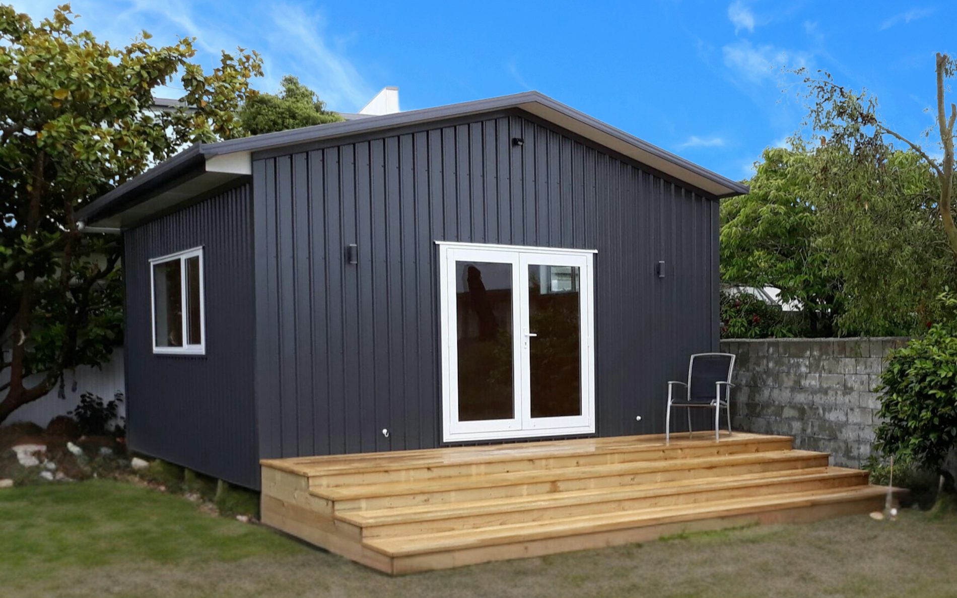 6m x 5.4m, 2.7m Stud Sleepout, 6Rib Cladding in COLORSTEEL® Grey Friars