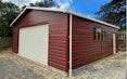 8m x 7m x 2.42m stud double garage in scoria Colorsteel cladding