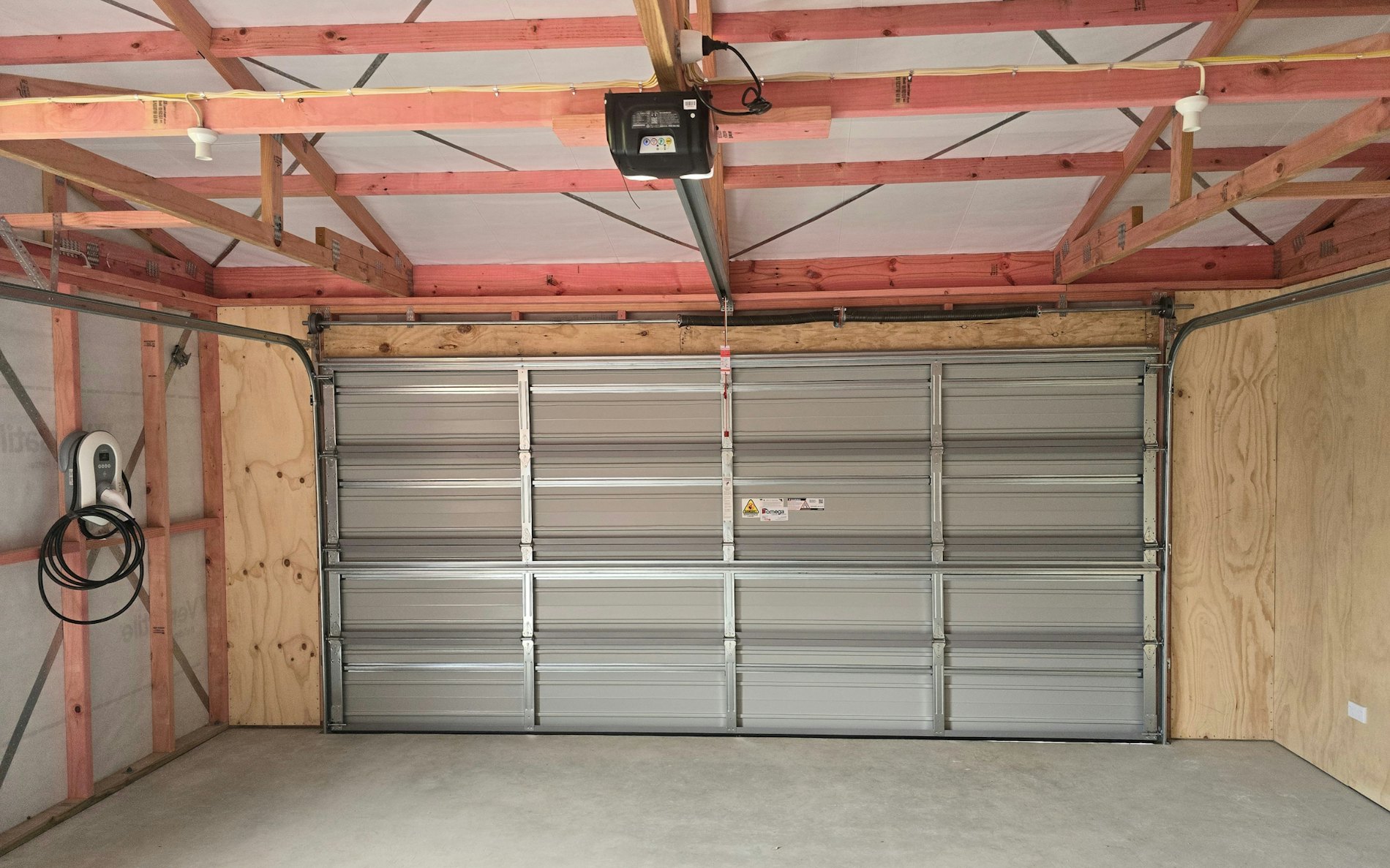 9m x 6m double garage and sleepout, Superclad cladding in Sandstone Grey - Interior 