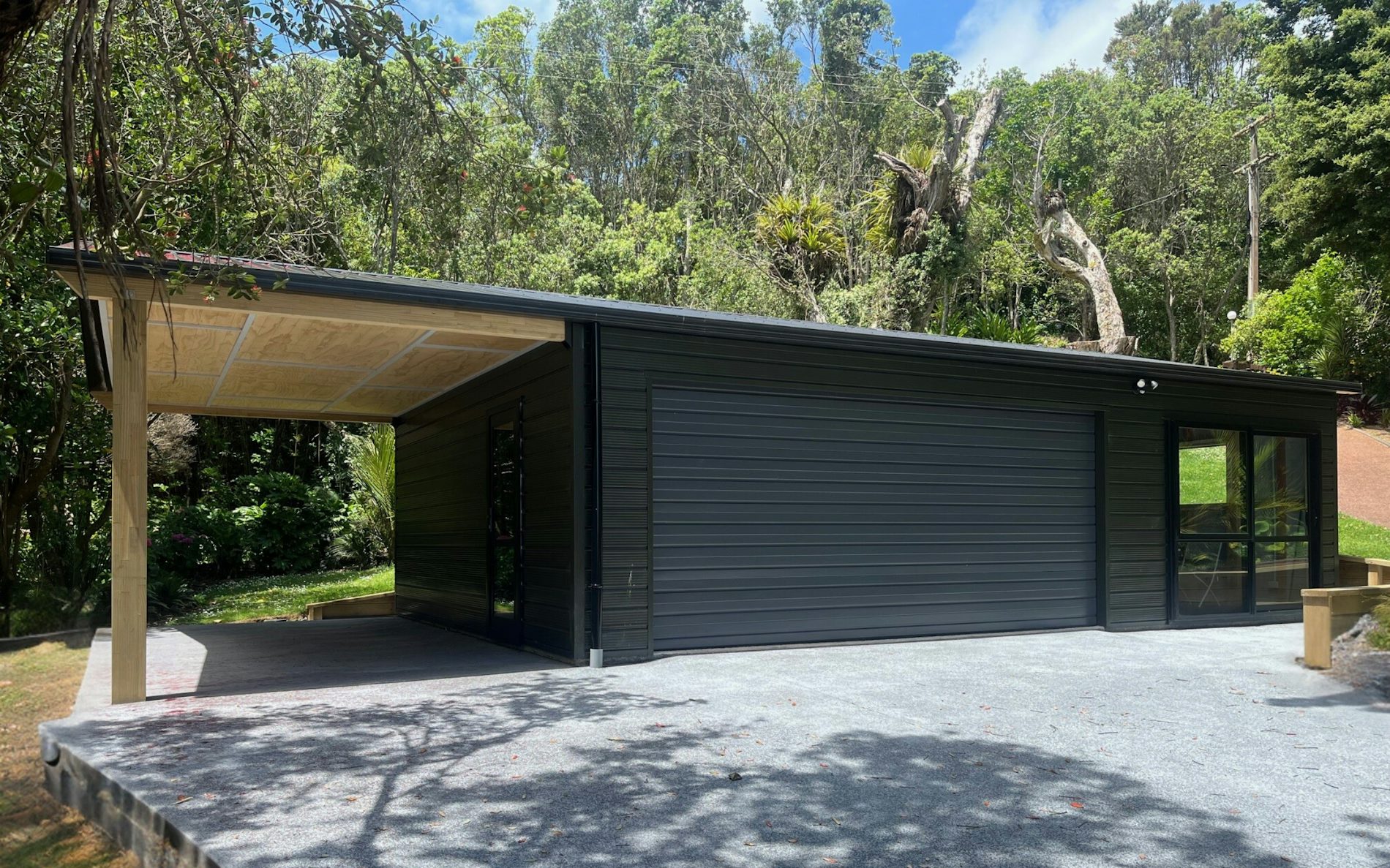  9m x 6m garage with 3m carport 