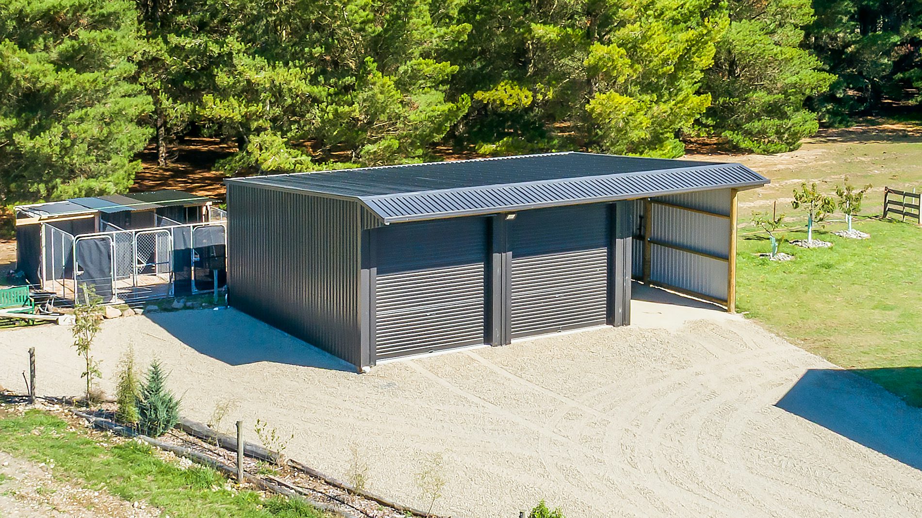 10.8m X 7m X 3.6m Three Bay Lean-To Farm Building