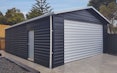 Double garage, Superclad cladding in Colorsteel cladding in ebony