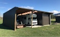 Stand-Tough™, lean to 3 bays with Enclosed bays farm building